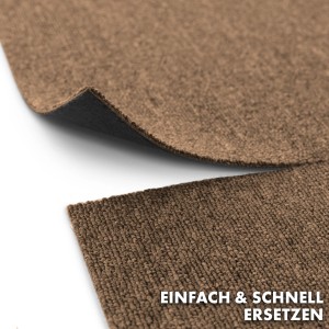 Hellbraune KARAT Teppichfliese Moscow, meliert, 50x50 cm, einfache Verlegung.