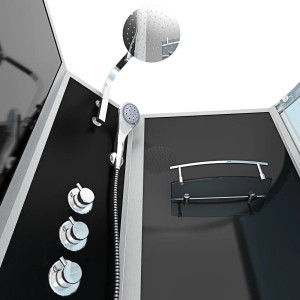 AcquaVapore Duschtempel 170x100 mit Regendusche, Handbrause und Glasablage.
