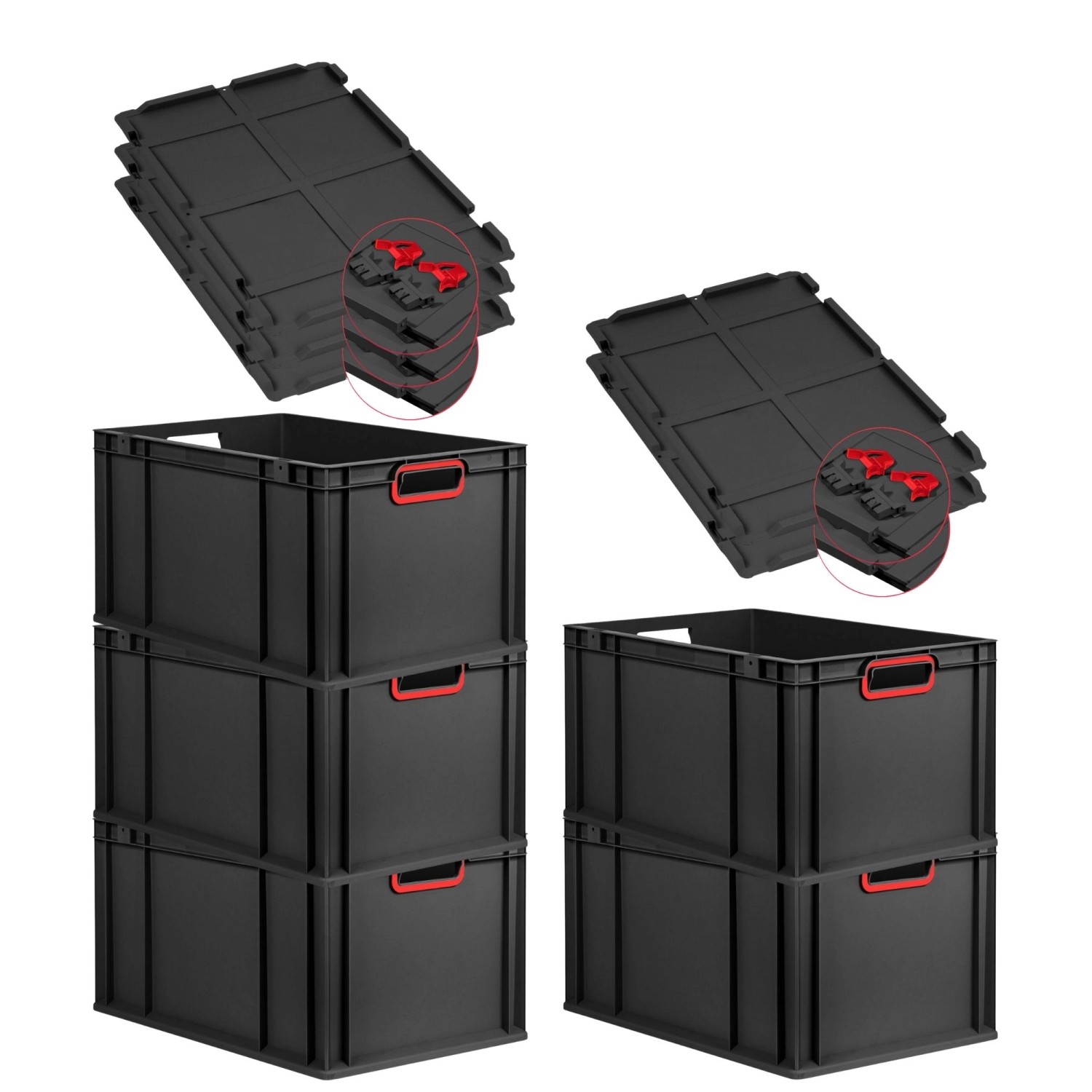 PROREGAL SuperSparSet 5x Eurobox Nextgen Color Mit Scharnierdeckel HxBxT 32 günstig online kaufen