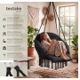 Tectake Hängesessel Samira Mit Dickem Sitzkissen Stabile Halteseile 81 x 80 x 139 cm Schwarz_2