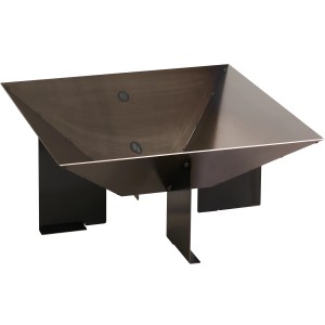 Quadratische Wilk Feuerschale Karo, 56x56x25 cm, aus Stahl für Garten & Terrasse.