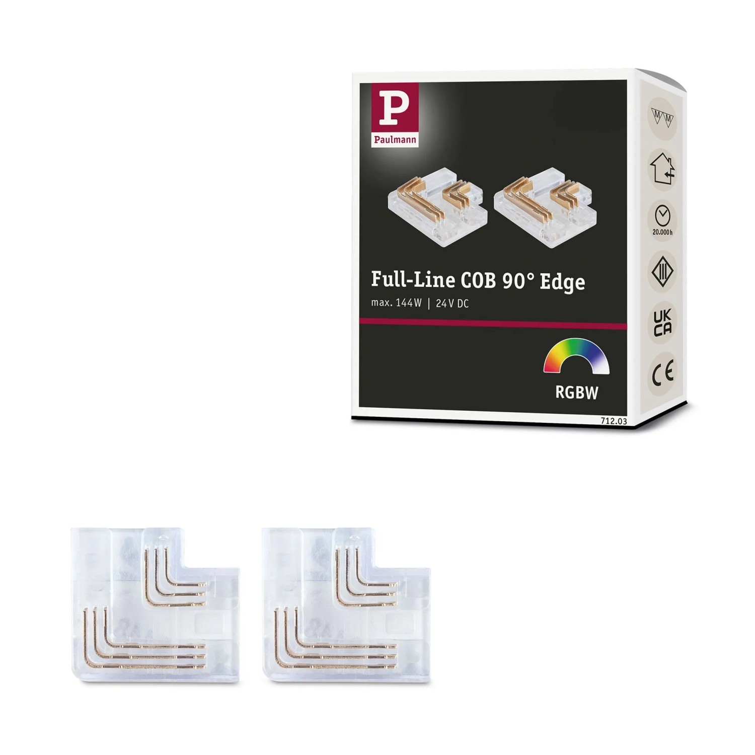 Paulmann MaxLED 90° Corner-Set: 2 transparente Eckverbinder für RGBW LED-Streifen.