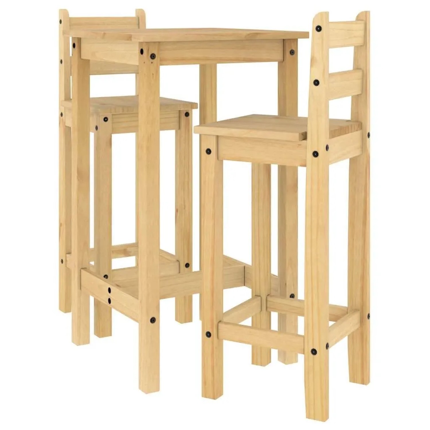 vidaXL 3 Tlg Bar-Set Massivholz Kiefer 4005687