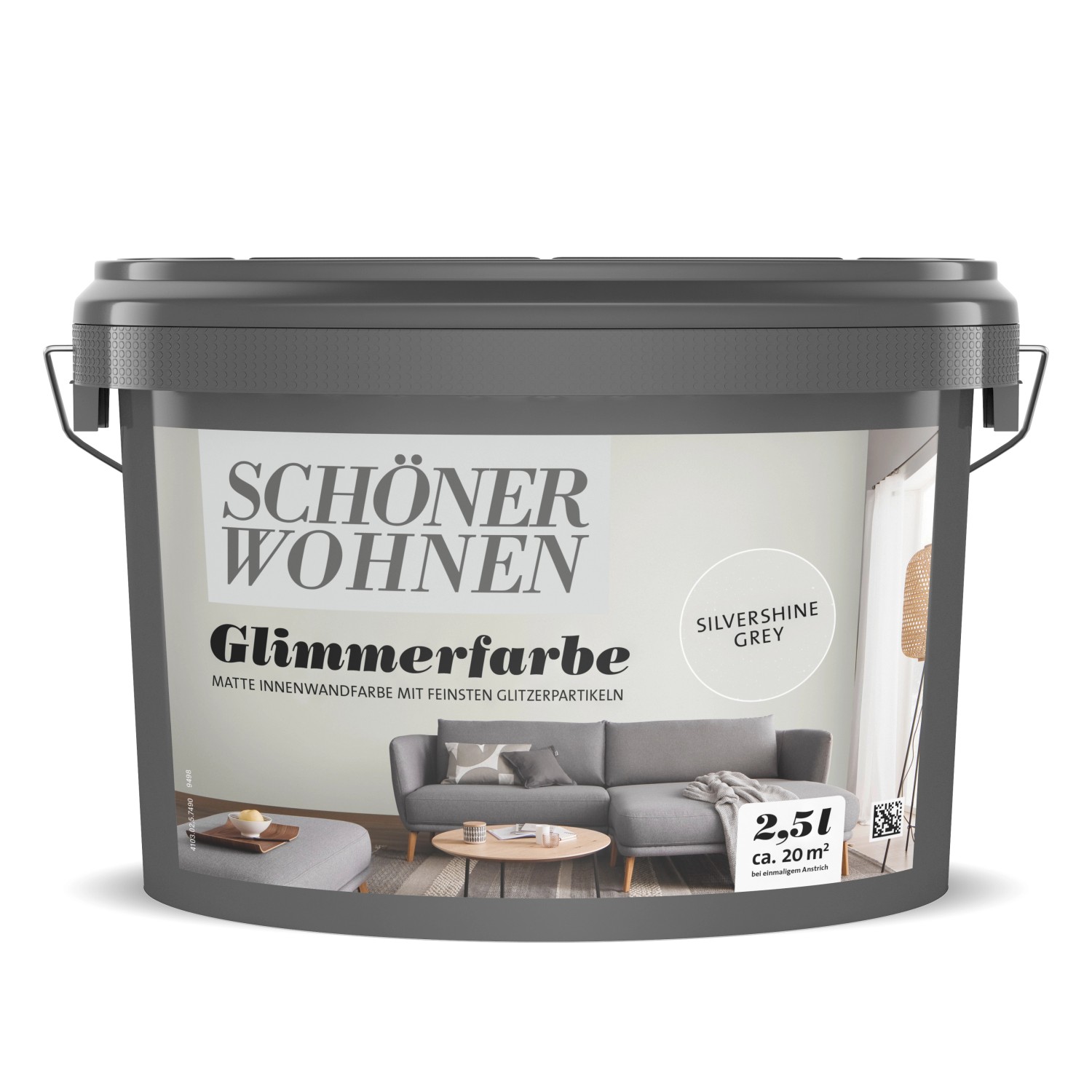 Schöner Wohnen GlimmerfarbeSilvershine Grey 2,5 l