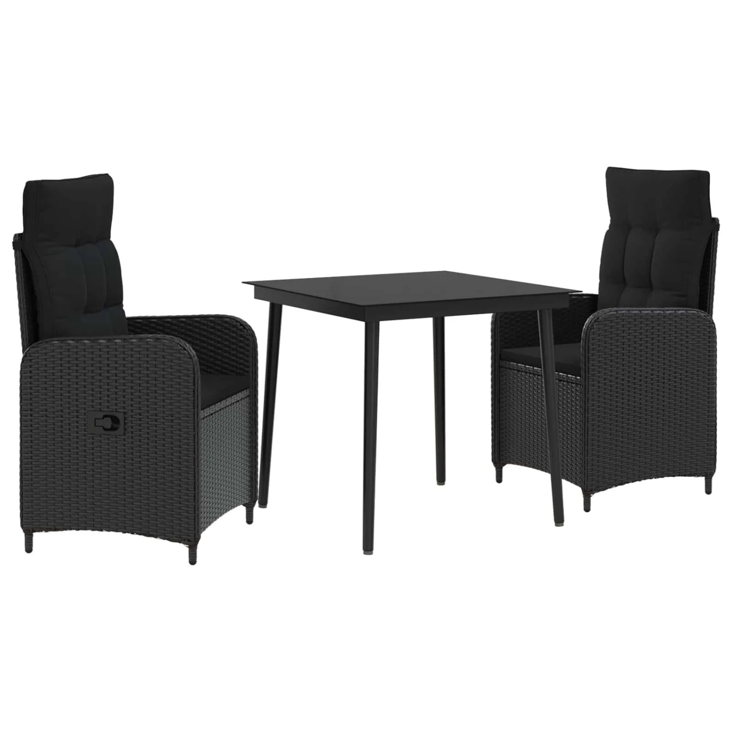 vidaXL Sofa-Tischset mit Kissen mit Kissen 3 Stk Schwarz 3422448