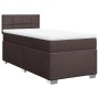 vidaXL Boxspringbett, dunkelbraun, 100x200 cm mit Matratze und Kopfteil.
