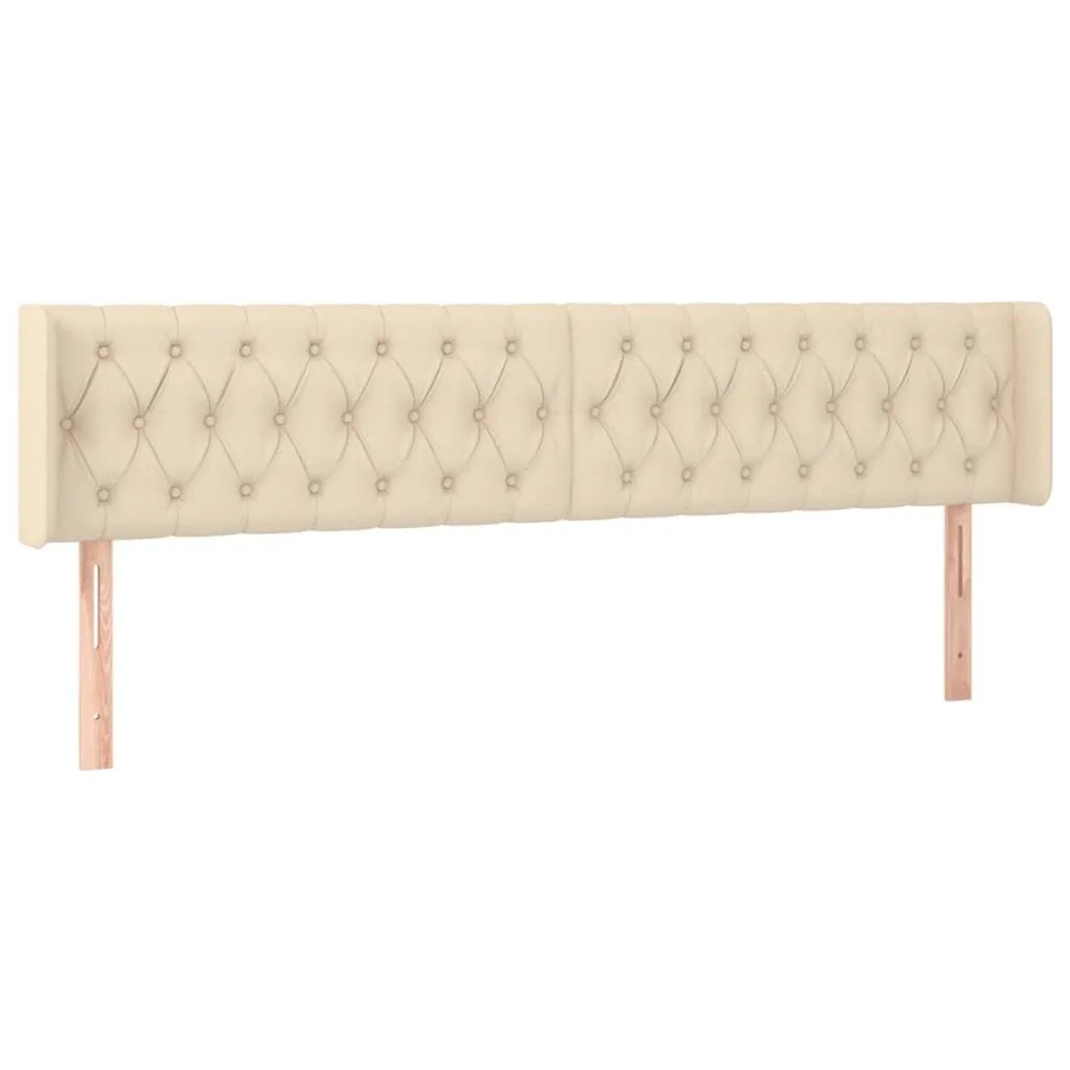 vidaXL Kopfteil mit Ohren Creme 183x16x78/88 cm Stoff 3119123