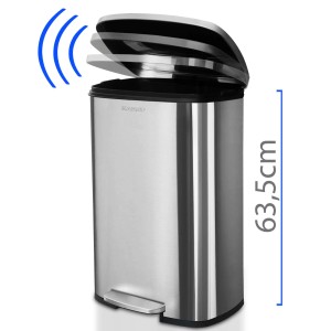 Karat Mülleimer Dustin, Edelstahl, 30 Liter mit Absenkautomatik. Pedal-Mülleimer.