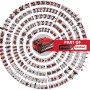 Einhell Power X-Change 18V 2,0 Ah Akku, umgeben von Werkzeugen des Power X-Change Systems.