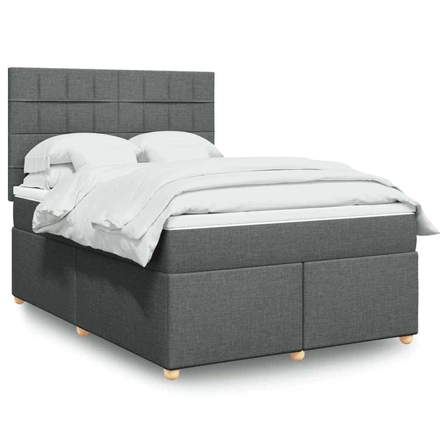 vidaXL Boxspringbett mit Matratze Dunkelgrau 160x200 cm Stoff 3293632 günstig online kaufen