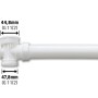 Weiße LUX Ablaufverbindung für Doppelspüle, 44,8/47,8 mm, aus Kunststoff.
