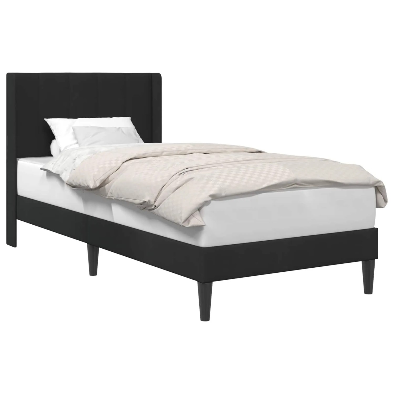 vidaXL Bettrahmen mit Kopfteil Schwarz 100 x 200 cm Samt 42027489