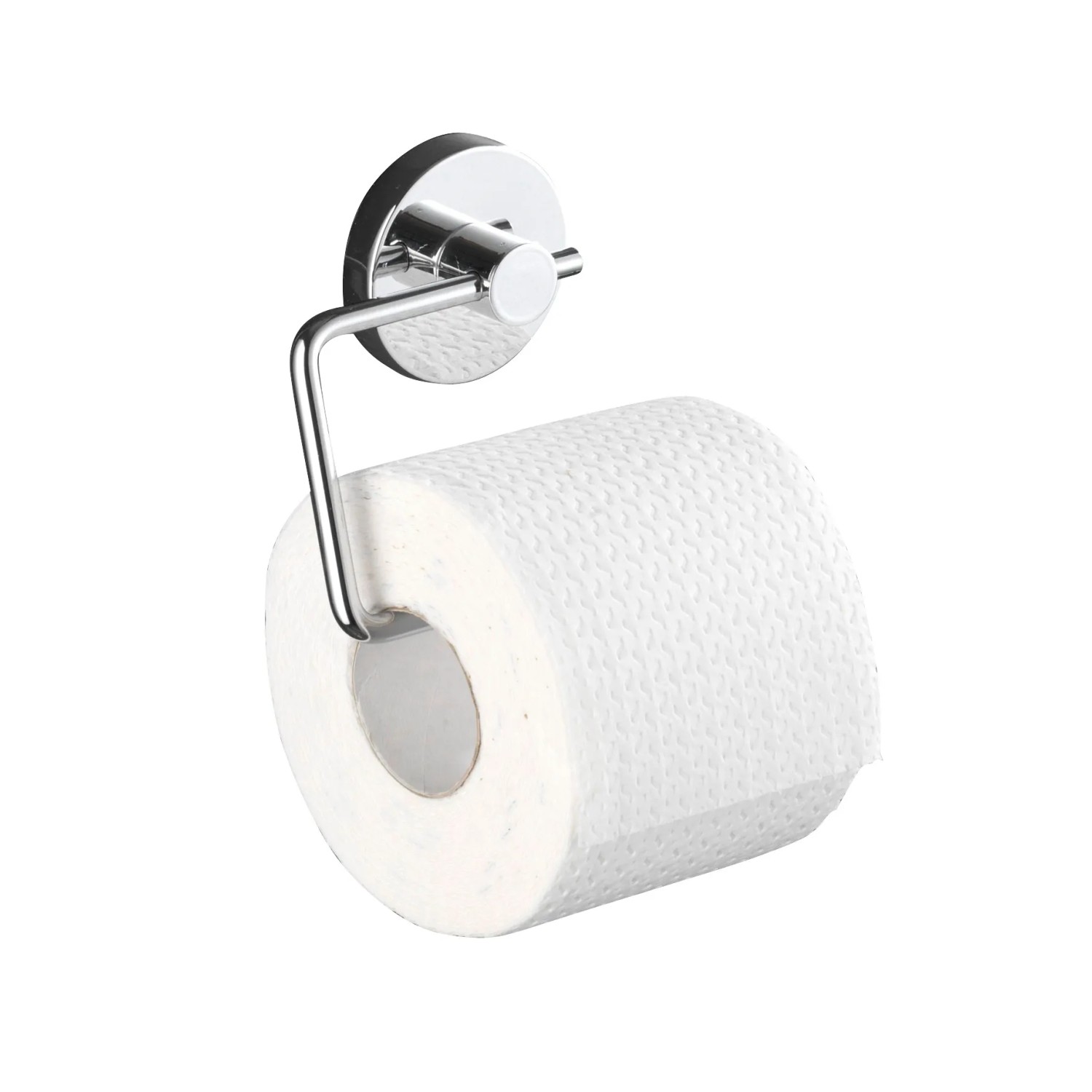 Wenko Toilettenpapierhalter Milazzo, Chrom/Weiß, zur Wandmontage, mit Rolle.