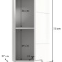 Offener Hängeschrank Solero in Weiß Hochglanz mit Maßen 73x38x27 cm für Bad oder Hauswirtschaftsraum.