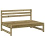 vidaXL 6-tlg. Garten-Lounge-Set aus imprägniertem Kiefernholz, bestehend aus Sofas und Hockern.