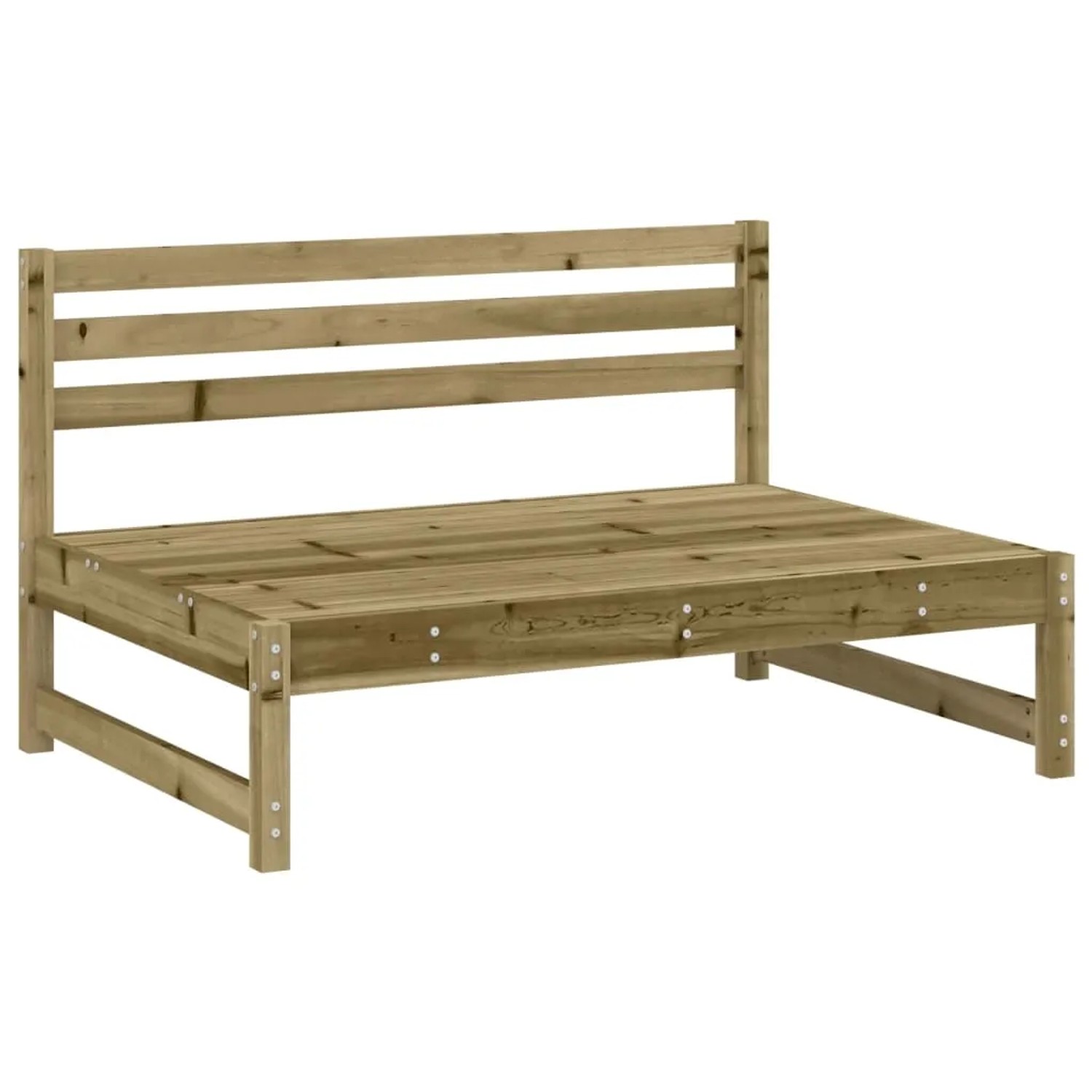vidaXL 6-tlg. Garten-Lounge-Set aus imprägniertem Kiefernholz, bestehend aus Sofas und Hockern.