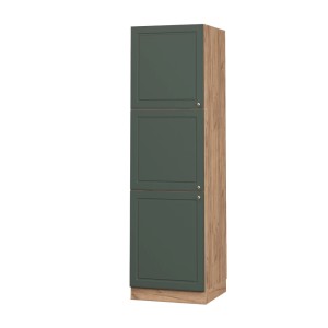 Vicco Herdumbauschrank Fame-Line, grün-gold/Eiche, 60 cm. Küchenschrank mit drei Türen.