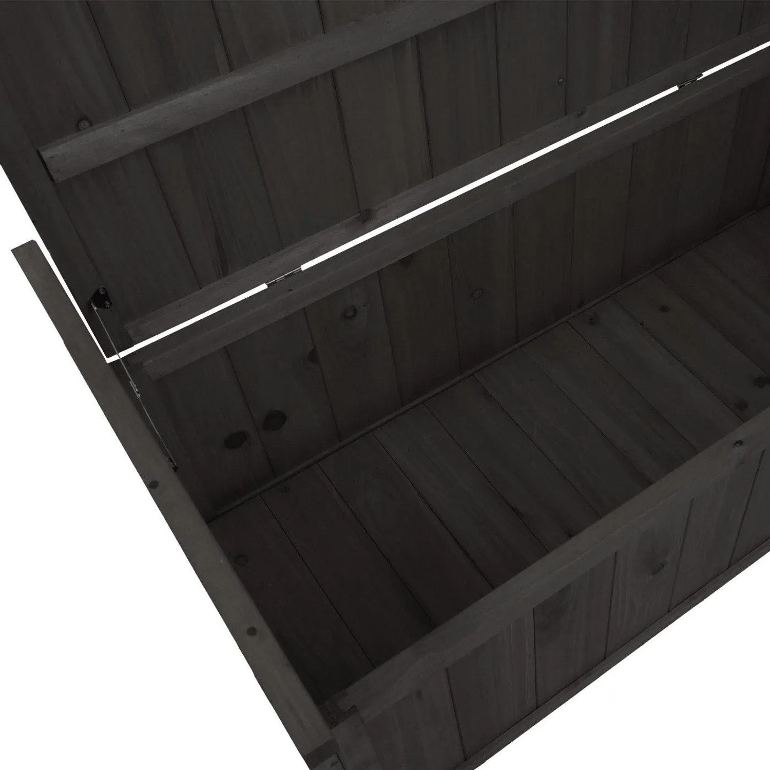 Proregal Aufbewahrungstruhe HxBxT 53x108x60cm Tanne Holz Anthrazit Gartentruhe Auflagenbox Truhe_4