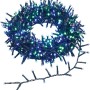 OBI LED Lichterkette, 17m, 700 mehrfarbige LEDs auf grünem Kabel, teilweise aufgerollt. Ideal für Außenbeleuchtung.