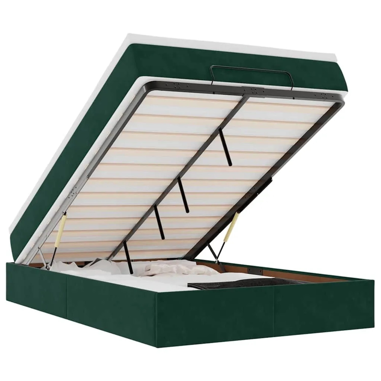 vidaXL Ottoman-Bett mit Matratze Dunkelgrün 120x200 cm Samt 3311180