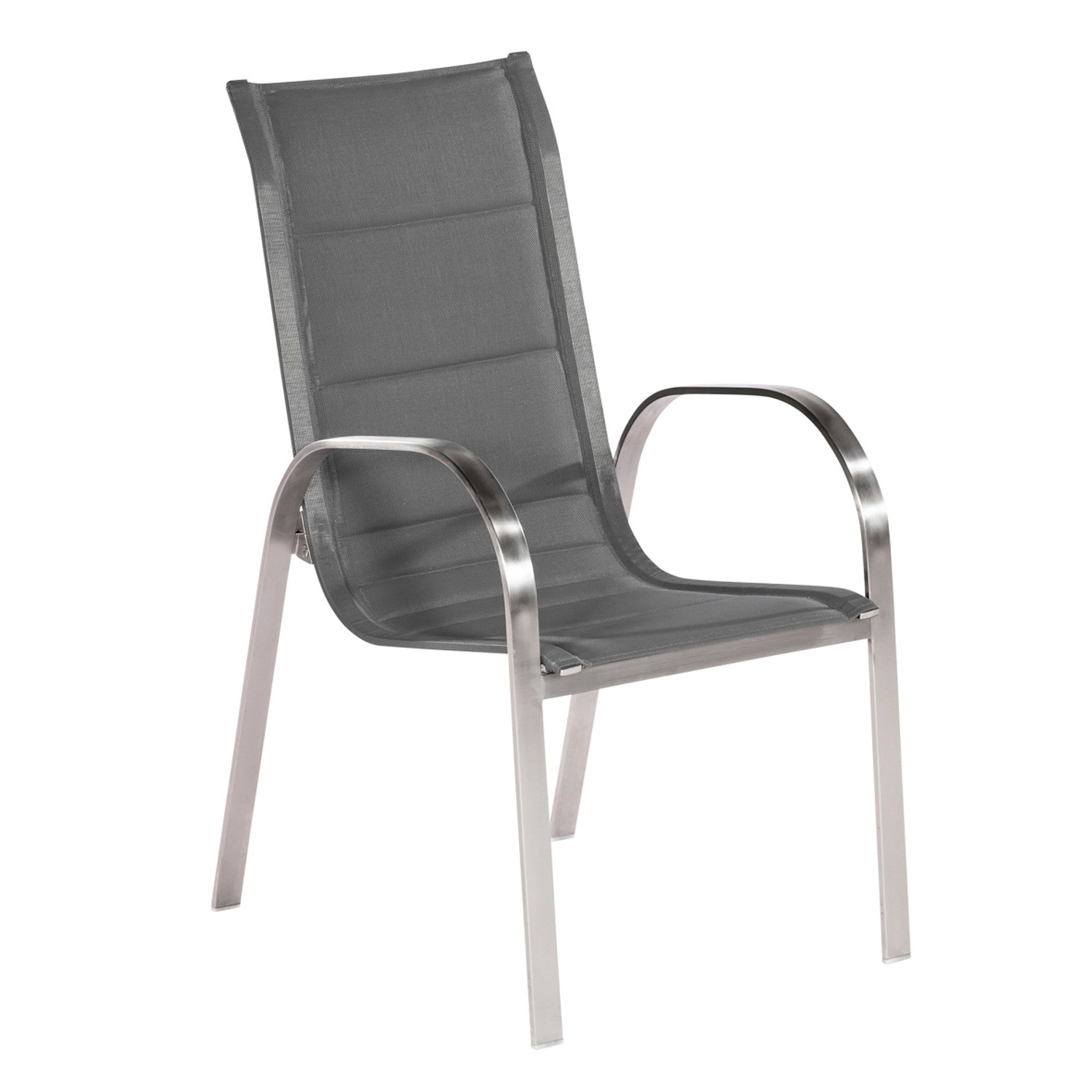 Merxx Lucca Stapelsessel 2er-Set Edelstahl/Textil günstig online kaufen