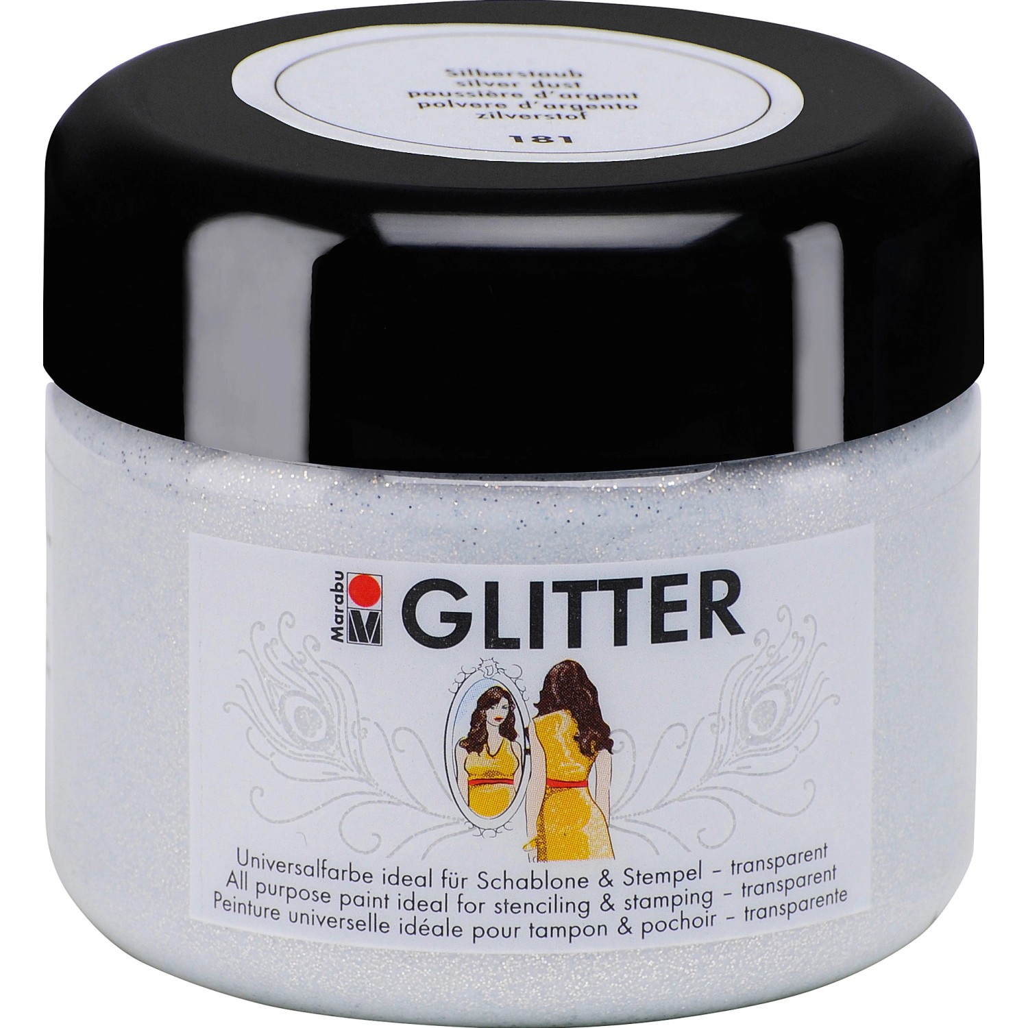 Marabu Glitter transparent 225 ml Silberstaub günstig online kaufen
