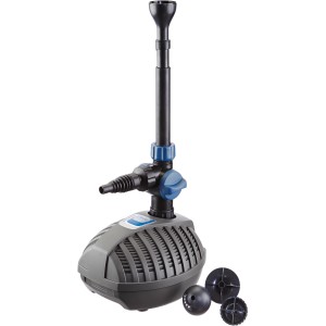 Oase Aquarius Fountain Set Classic 750: Teichpumpe mit Fontänenaufsätzen für verschiedene Wasserbilder.