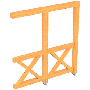 Skan Holz Seitenwand Andreaskreuz aus Douglasie für Terrassenüberdachung, 250 cm tief.