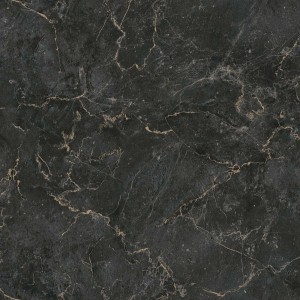 Schwarze Marmortapete mit feinen, hellen Adern. Dekorative Vliestapete für Wohn- und Schlafräume.