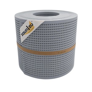 zaunzu Sichtschutz Rille gelocht, Fenstergrau, 26m Rolle. Zubehör für Zaunbau.