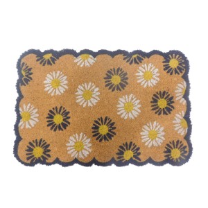Relaxdays Fußmatte Kokosfaser Pflanzenmotiv Rutschfest 60 cm x 40 cm 1,4 kg