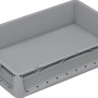 Graue Eurobox-System Box (60x40x12 cm) mit Vollwand für modulare Aufbewahrung.