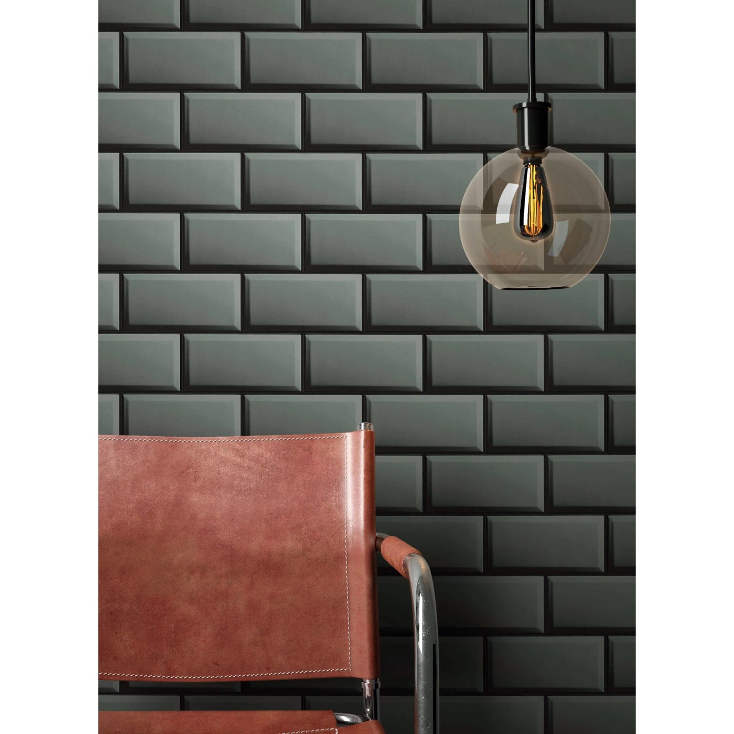 Newroom Vliestapete Akina Gray Fliesen Retro FSC®_2