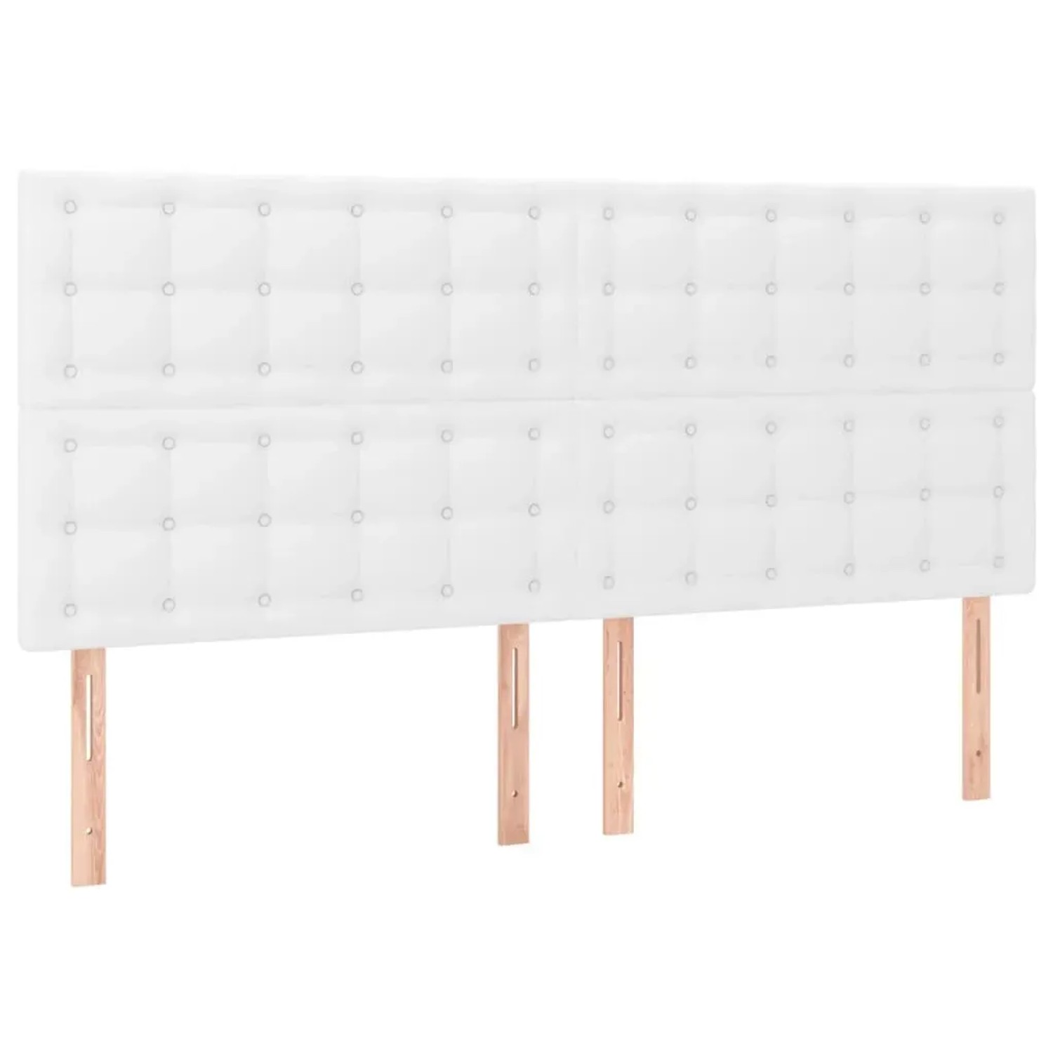 vidaXL LED Kopfteil Weiß 180x5x118/128 cm Kunstleder 3122527