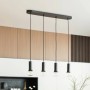 Moderne Lindby Pendelleuchte Fipas, 4-flammig, schwarz, für Wohnzimmer & Esszimmer.