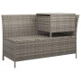 Graues 4-tlg. vidaXL Garten-Lounge-Set aus Polyrattan mit Stauraum.