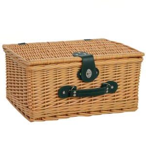 Outsunny Picknickkorb Weidenrute Keramik Braun 40L x 30B x 20H cm