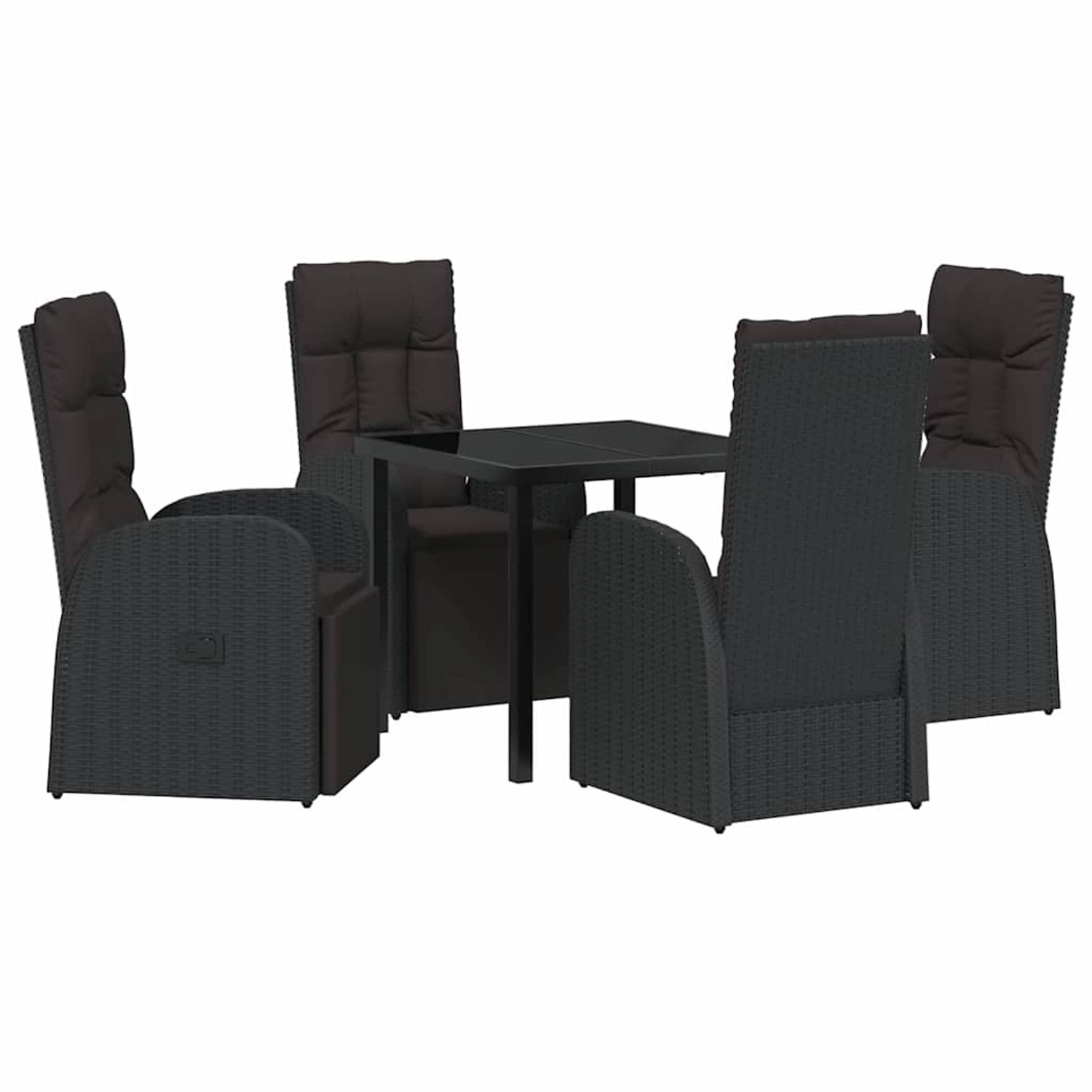 vidaXL Garten Essgruppe mit Kissen 5-Tlg Schwarz Poly Rattan 3379514 günstig online kaufen