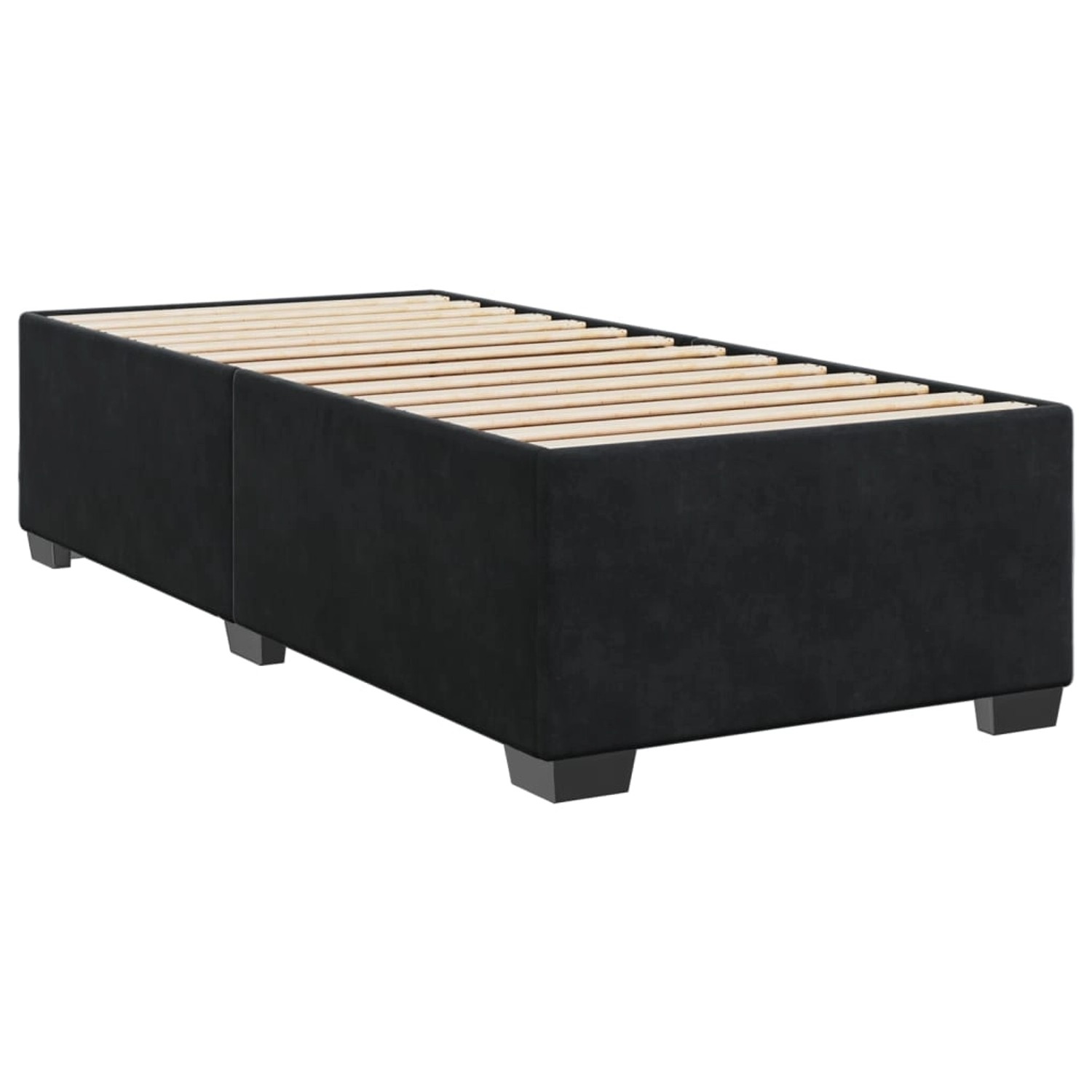 Schwarzes vidaXL Boxspringbett (80x200 cm) mit Lattenrost, ohne Matratze.