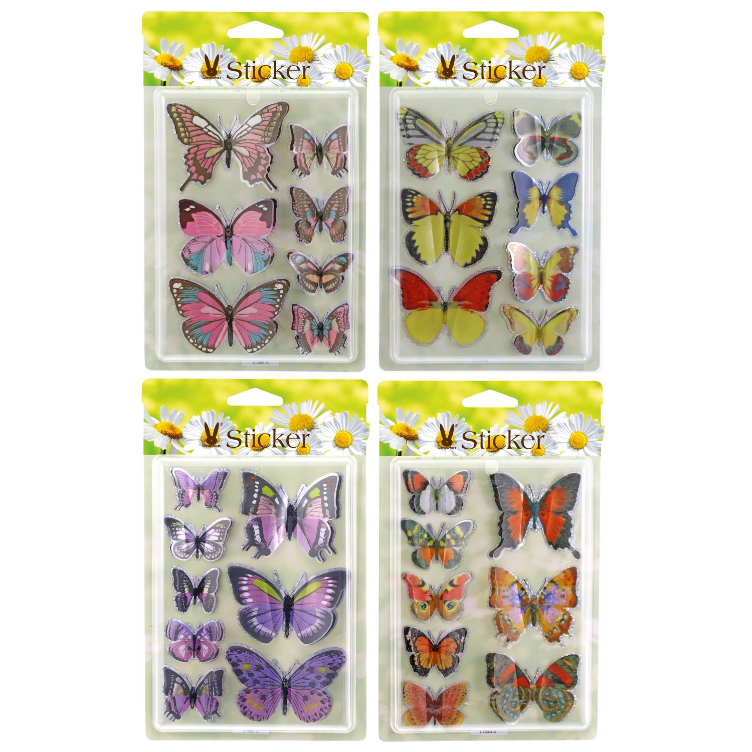 Sticker-Set Schmetterling 4-fach sortiert Bunt