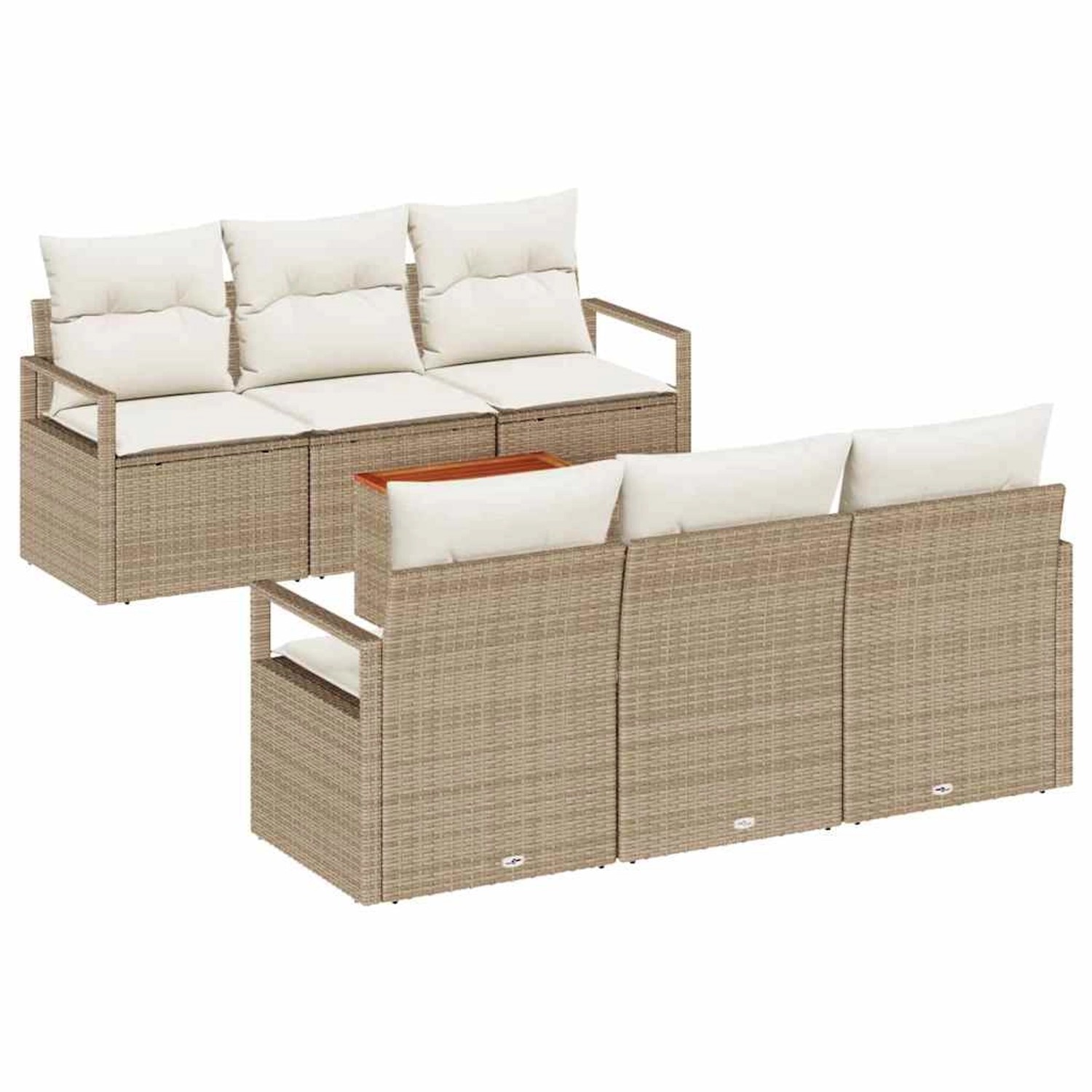 vidaXL Garten-Sofa-Set 7-Tlg Beige Weiß 3356321 günstig online kaufen