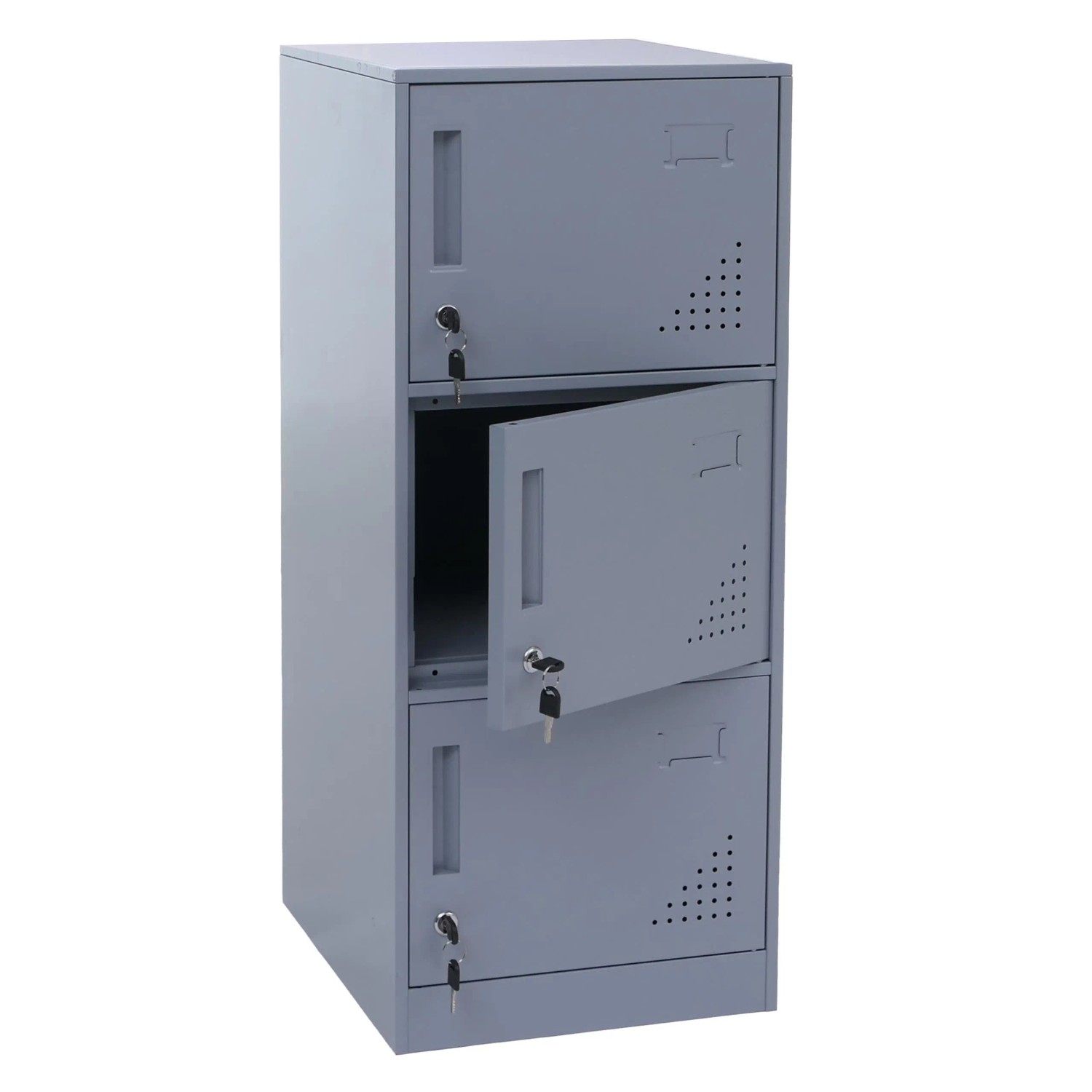 MCW Spind P63 Grau 3 Türen