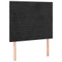 Schwarzes Samt-Bettgestell 80x200 mit Kopfteil für Schlafzimmer.