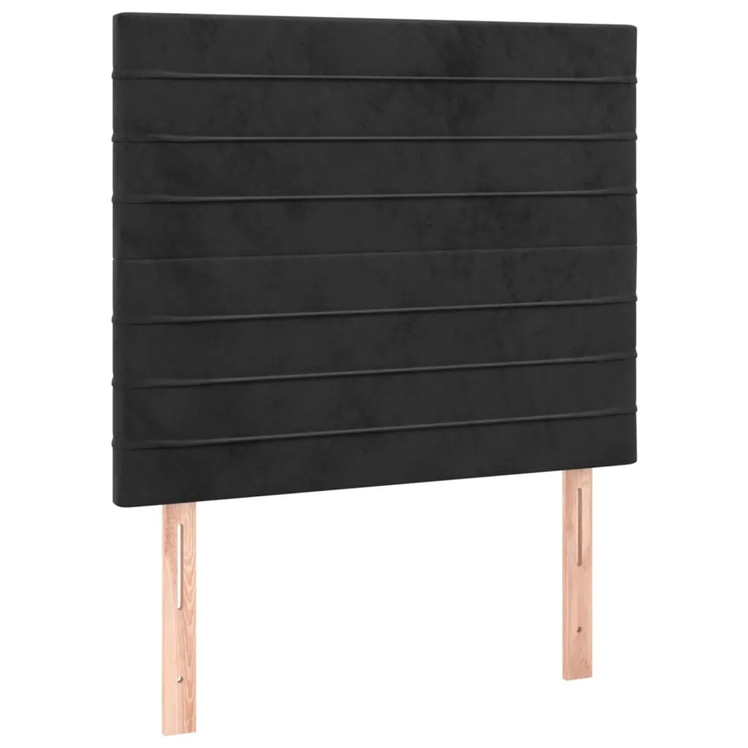 Schwarzes Samt-Bettgestell 80x200 mit Kopfteil für Schlafzimmer.