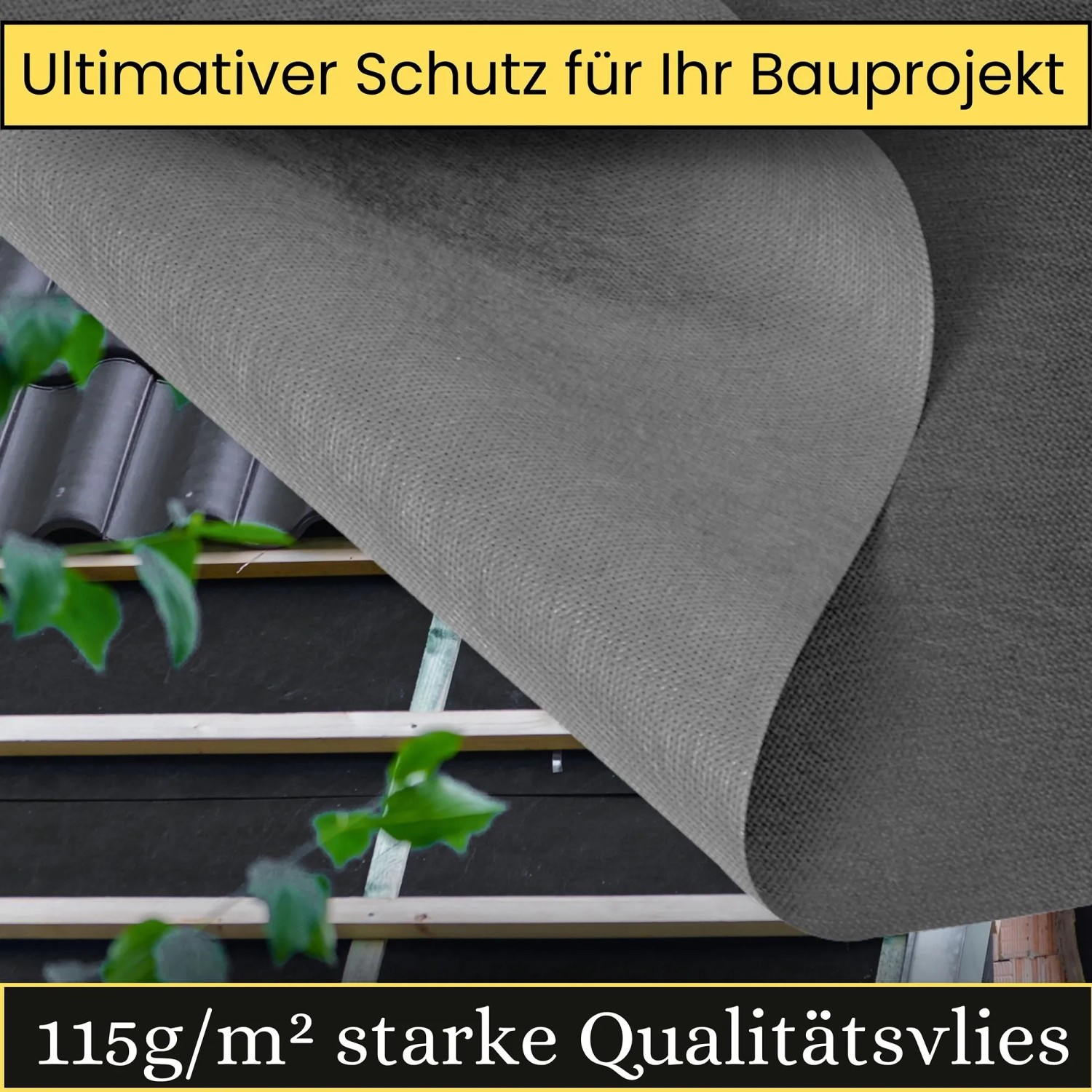 Anthrazitfarbene AMF Dachunterspannbahn (1,5x50m) auf einem Dach, Kategorie: Dämmstoffzubehör.