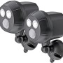 Mr. Beams LED-Außenstrahler mit Bewegungsmelder, braun, 2er-Pack. Kabellose Sicherheitsbeleuchtung.