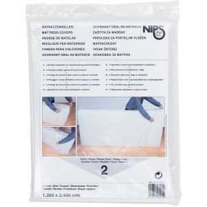 2er-Pack transparente Matratzenhüllen zum Schutz vor Staub und Feuchtigkeit bei Umzügen.