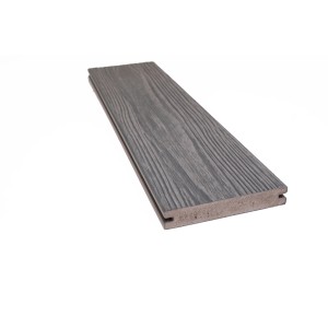 GartenLand WPC Terrassendiele Nova, grau-multicolor, geprägte Holzstruktur, Massivprofil.