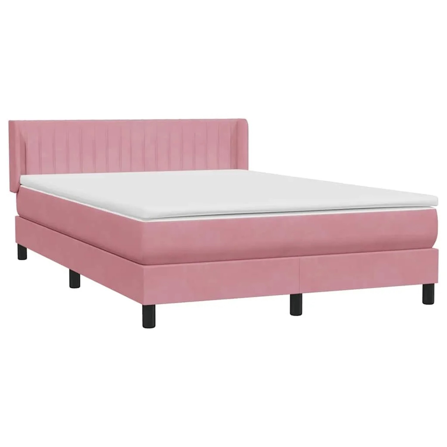 vidaXL Boxspringbett mit Matratze Rosa 140x220 cm Samt 3318326 günstig online kaufen
