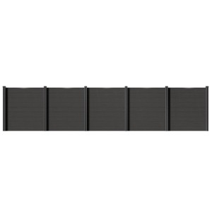 Juskys WPC Sichtschutzzaun 5er Set - 5x Element + 6x Pfosten